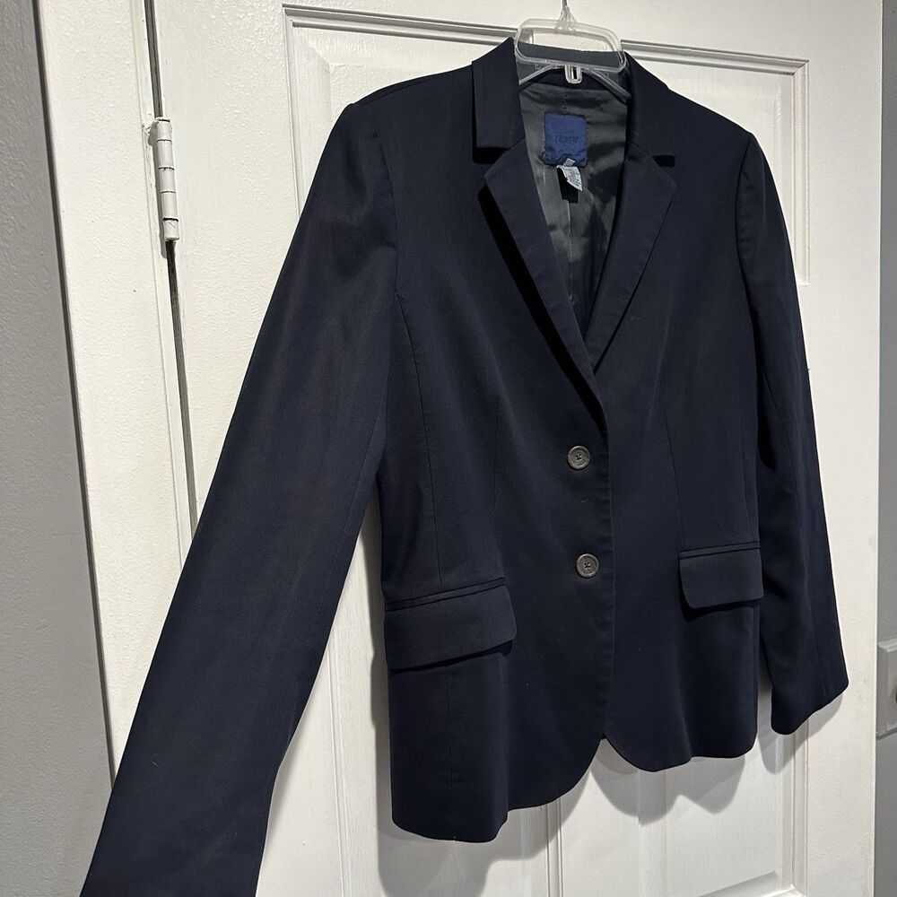 J Crew Women's Schoolboy Blazer Sz 10 Navy Blue Classic Two Button Jacket Career - Picture 2 of 12